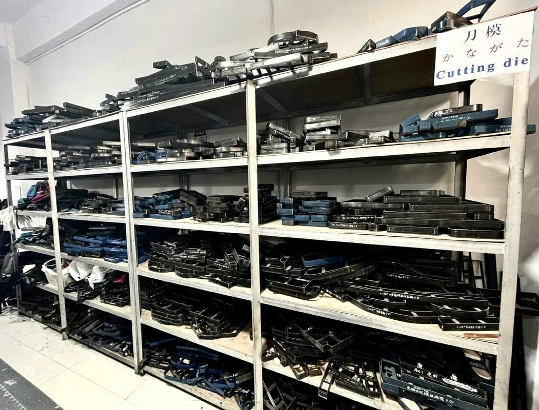 Die and mould store at the Feima bag factory in Jinhua, China