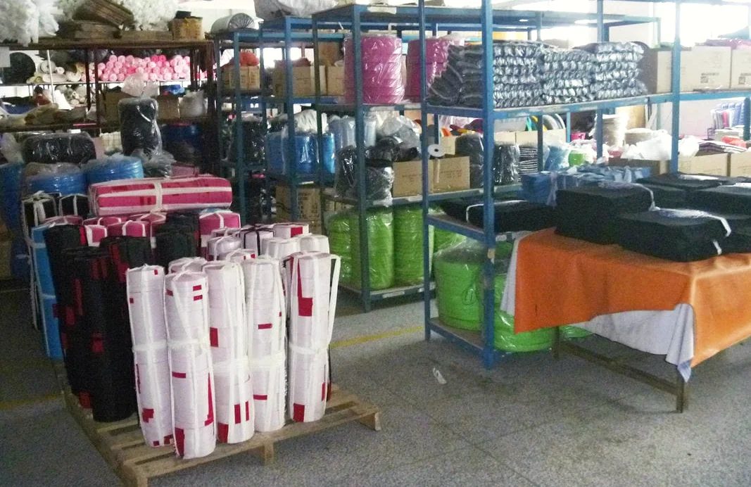 Trims &mdash; bag manufacturing process at Feima, Jinhua China