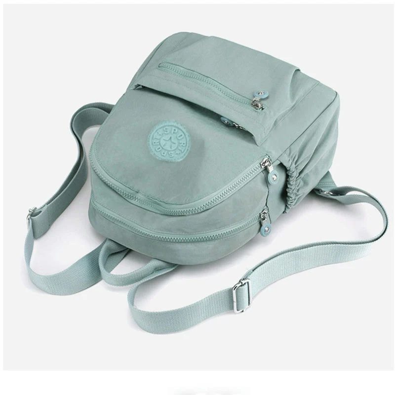 Rounded Backpack with Gathered Sides and Front Zip Pocket FF-157 by Feima Bag