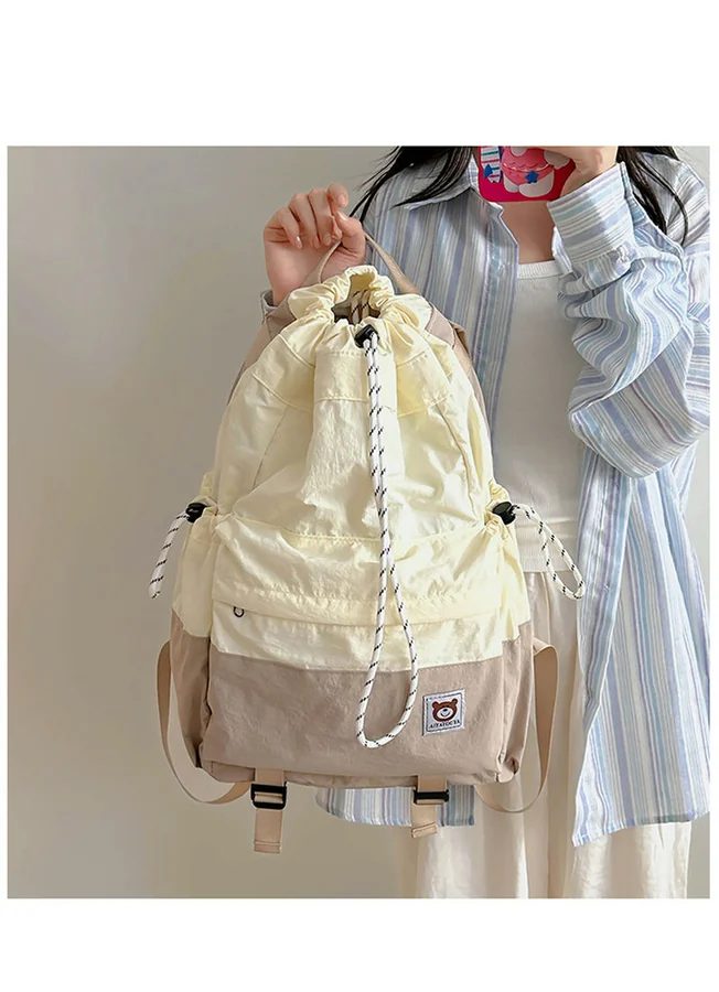 Drawcord Backpack with Flap and Contrast Base FF-179 by Feima Bag