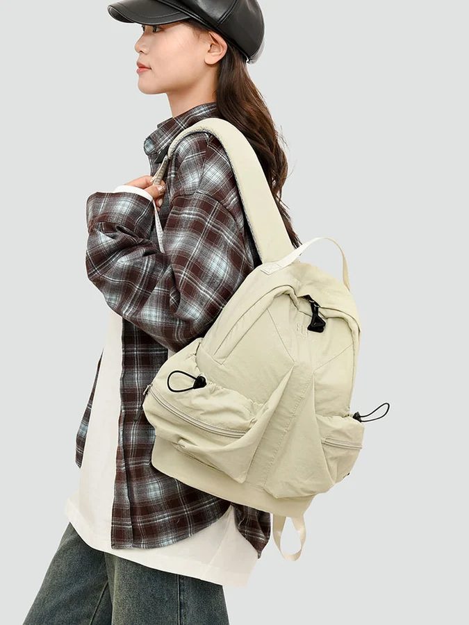 Small Backpack with Folded Front and Twin Zip Pockets FF-180 by Feima Bag