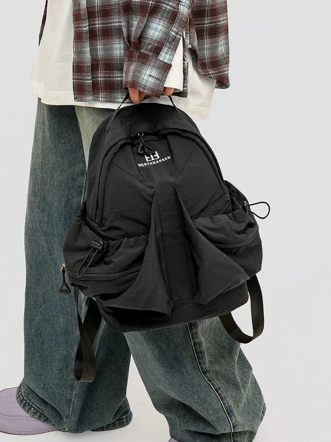 Small Backpack with Folded Front and Twin Zip Pockets FF-180 by Feima Bag