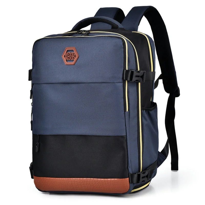 Panelled Backpack with Hexagonal Badge FF-193 by Feima Bag