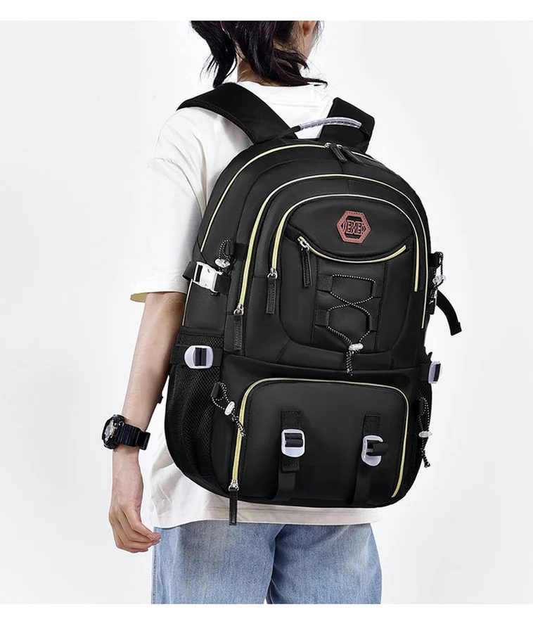 Backpack with Front Lacing and Buckle Details FF-199 by Feima Bag