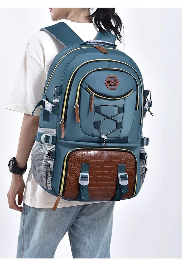 Backpack with Front Lacing and Buckle Details FF-199 by Feima Bag