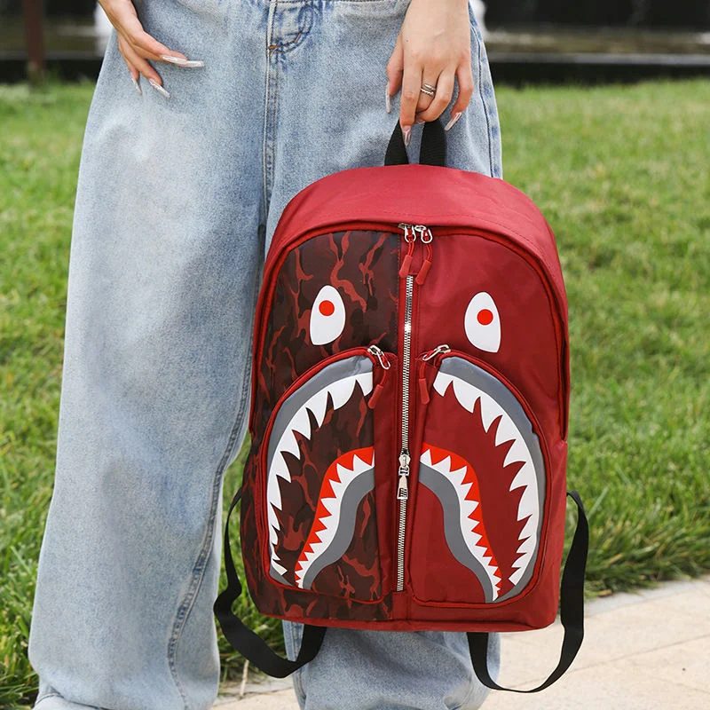 Shark Graphic Backpack with Split Front Pockets FF-200 by Feima Bag