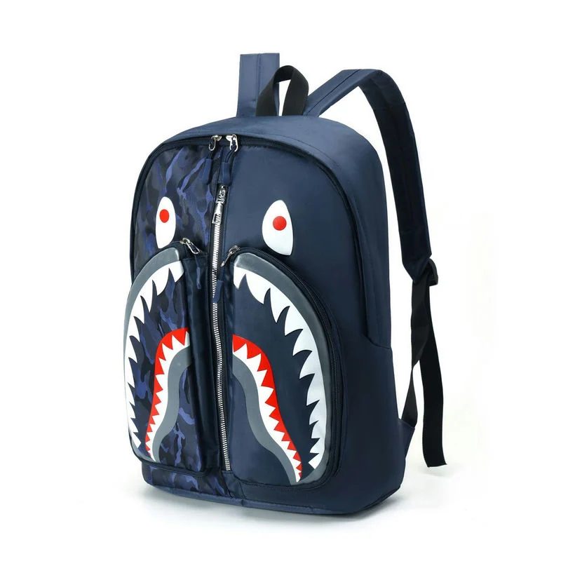 Shark Graphic Backpack with Split Front Pockets FF-200 by Feima Bag