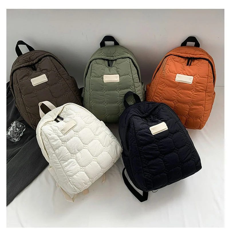 Nylon Backpack with Rounded Quilt Panels FF-214 by Feima Bag