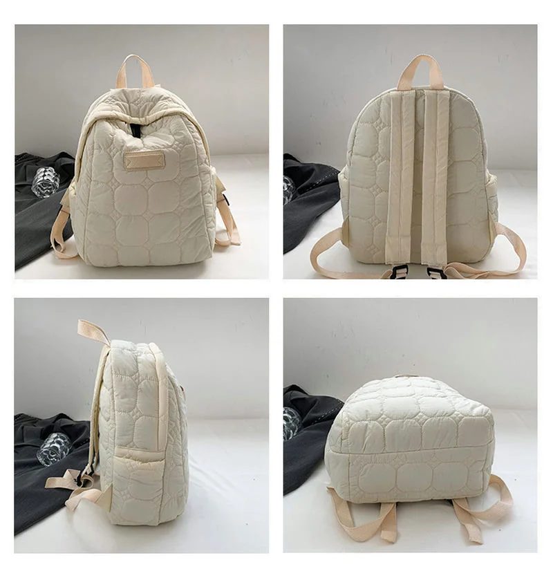 Nylon Backpack with Rounded Quilt Panels FF-214 by Feima Bag