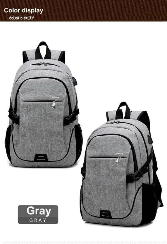 Everyday Backpack with Curved Front Zip and Side Buckles FF-215 by Feima Bag