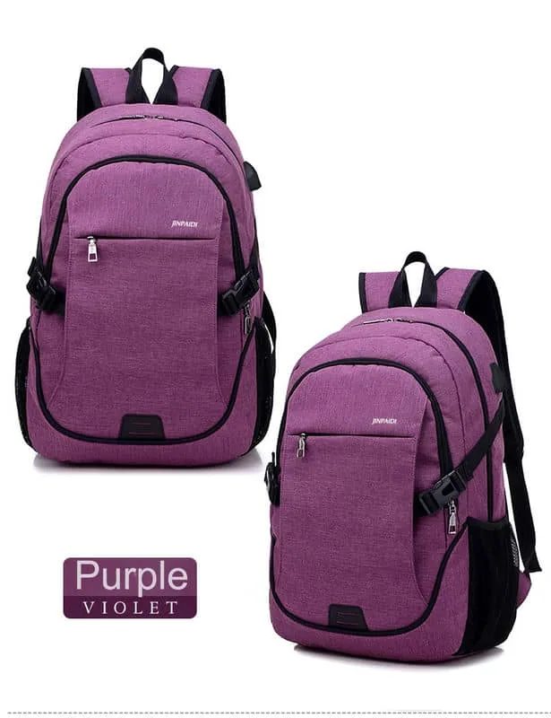 Everyday Backpack with Curved Front Zip and Side Buckles FF-215 by Feima Bag