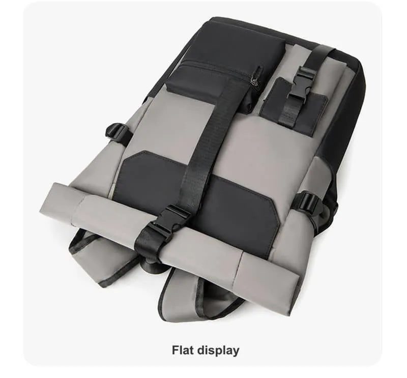 Fold-Top Backpack with Buckled and Zipped Front Pockets FF-221 by Feima Bag