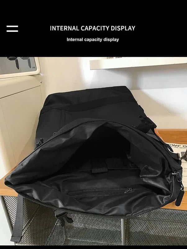 Fold Top Backpack with Angular Contrast Panel FF-230 by Feima Bag