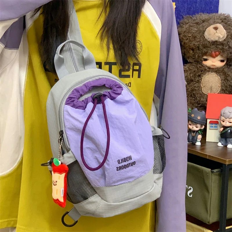 Compact Backpack with Drawstring Front Pouch FF-234 by Feima Bag