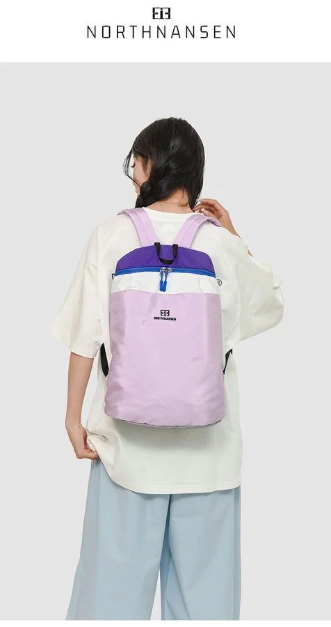 Colour-Block Backpack with a Zip-Around Top FF-241 by Feima Bag
