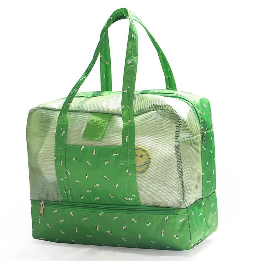 Mesh Beach Tote with Printed Zipped Base FB-003 by Feima Bag