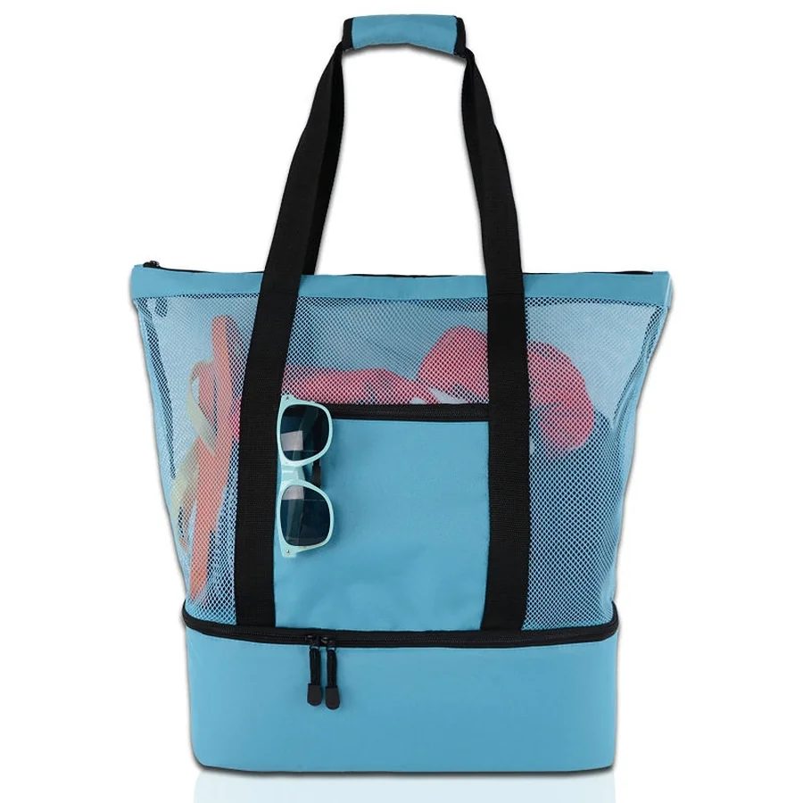 Mesh beach tote with zipped lower section FB-009 by Feima Bag
