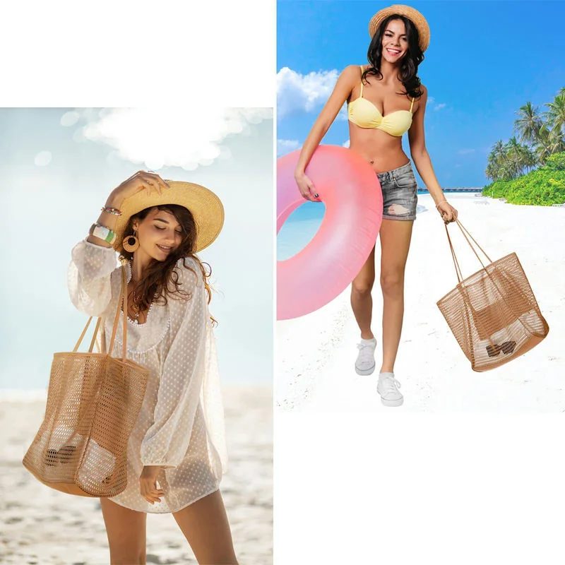 Mesh Beach Tote with Long Handles FB-024 by Feima Bag