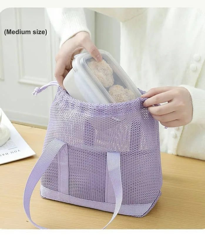 Mesh tote with a gathered drawcord opening FB-028 by Feima Bag