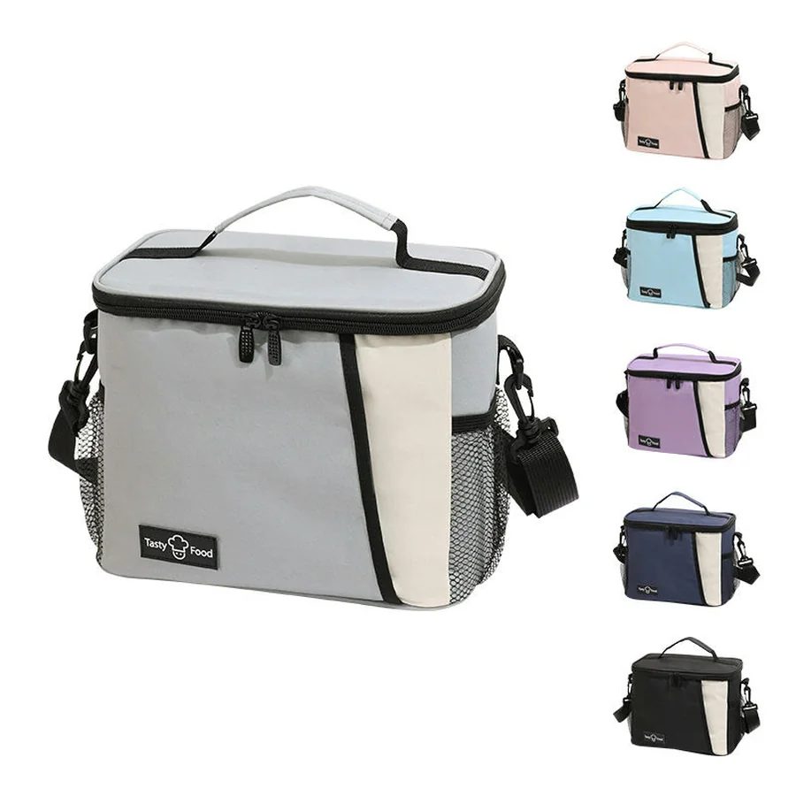 Lunch Bag with Contrast Panels and Mesh Pocket FK-059 by Feima Bag