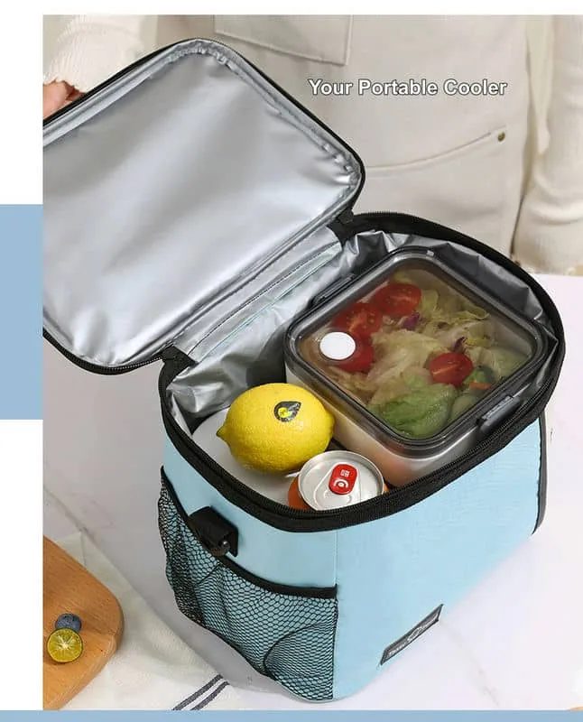 Lunch Bag with Contrast Panels and Mesh Pocket FK-059 by Feima Bag