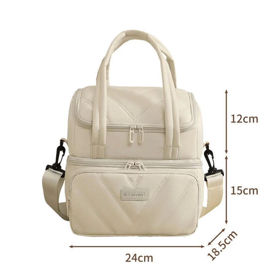 Two Level Cream Lunch Bag FK-070 by Feima Bag