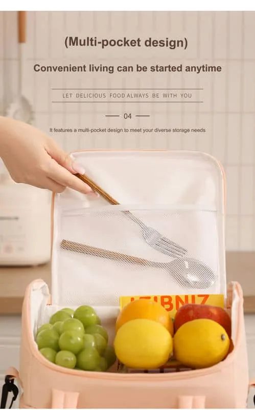 Two Level Cream Lunch Bag FK-070 by Feima Bag