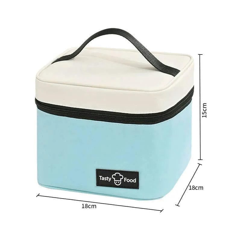 Compact Blue and Cream Oxford Lunch Bag FK-075 by Feima Bag