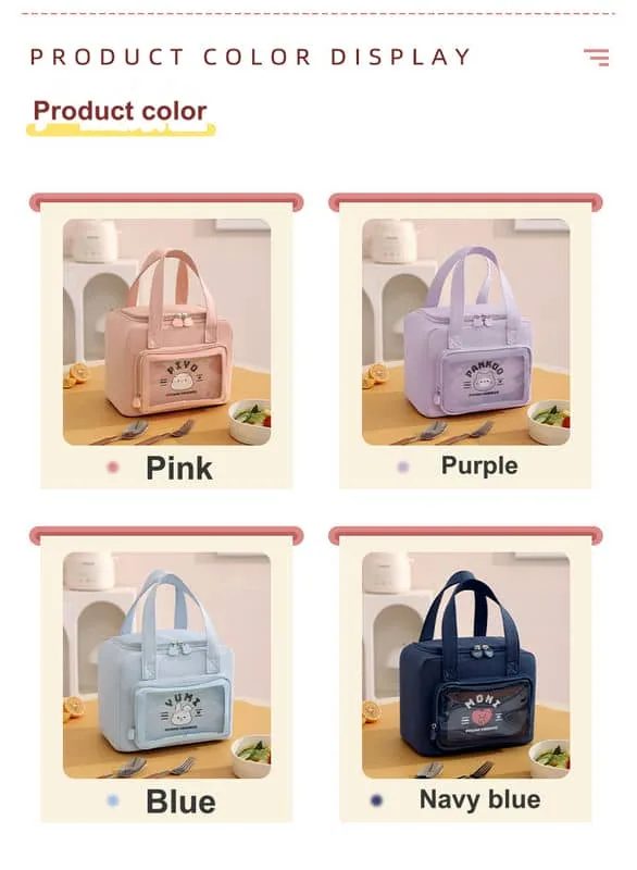 Clear-Pocket Lunch Bag with Character Pull Tabs FK-076 by Feima Bag