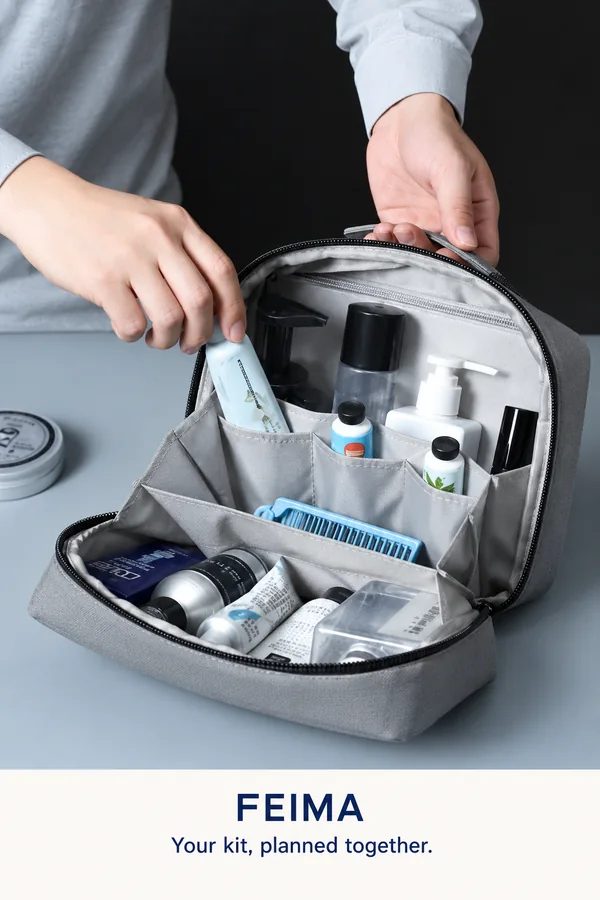 Wash bag with short top handle FJ-047 by Feima Bag