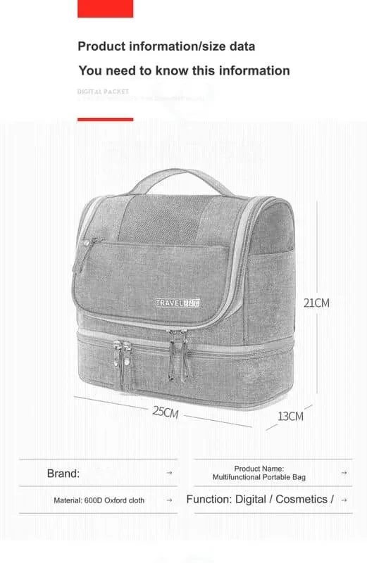 Travel Organiser with Separate Base Compartment FJ-062 by Feima Bag