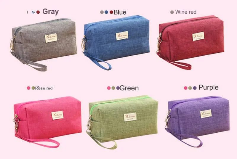 Fabric Cosmetic Pouch with Clipped Wrist Loop FJ-080 by Feima Bag