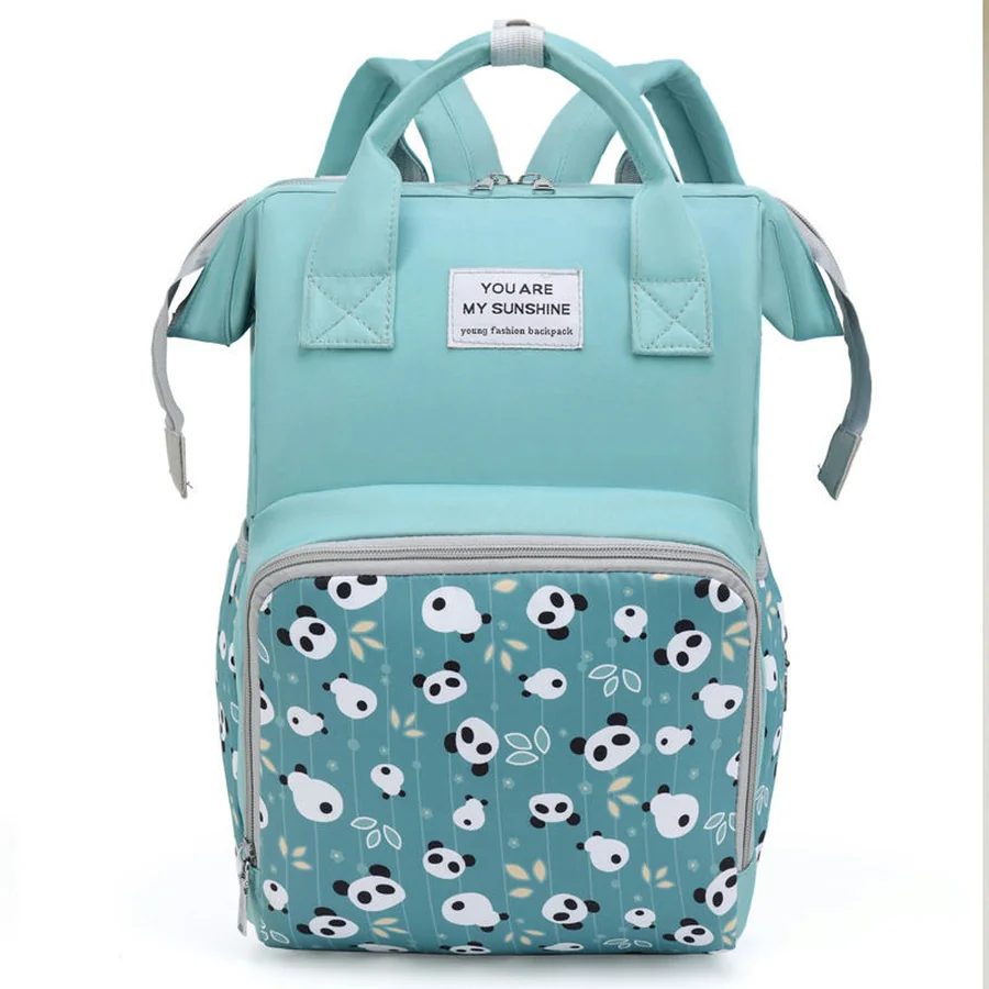Panda Print Diaper Backpack with Twin Top Handles FM-058 by Feima Bag