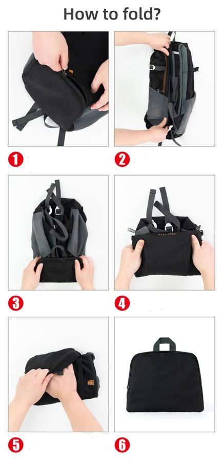 Folding Backpack with Orange Zip and Mesh Sides FA-062 by Feima Bag