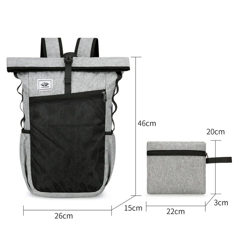 Folding roll-top backpack with a mesh front pocket FA-087 by Feima Bag