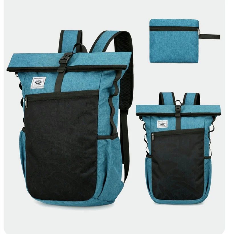 Folding roll-top backpack with a mesh front pocket FA-087 by Feima Bag