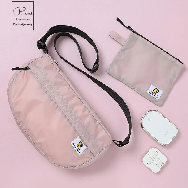 Curved shoulder bag with a separate zip pouch FA-092 by Feima Bag