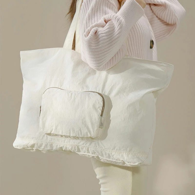 Foldable Tote with Attached Zip Pouch and Rear Band FA-100 by Feima Bag