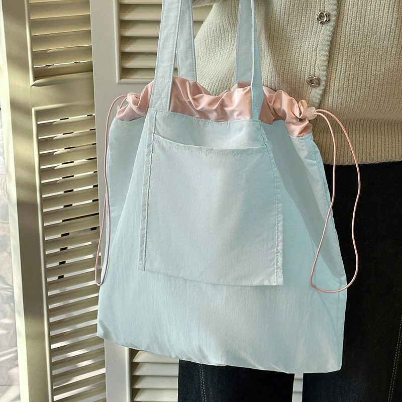 Foldable Nylon Tote with Drawcord Top FA-105 by Feima Bag