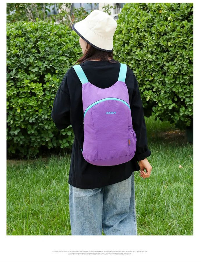 Packable Backpack with Curved Contrast Zip FA-112 by Feima Bag