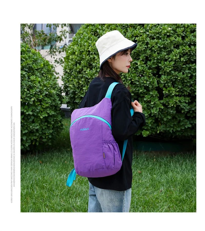 Packable Backpack with Curved Contrast Zip FA-112 by Feima Bag