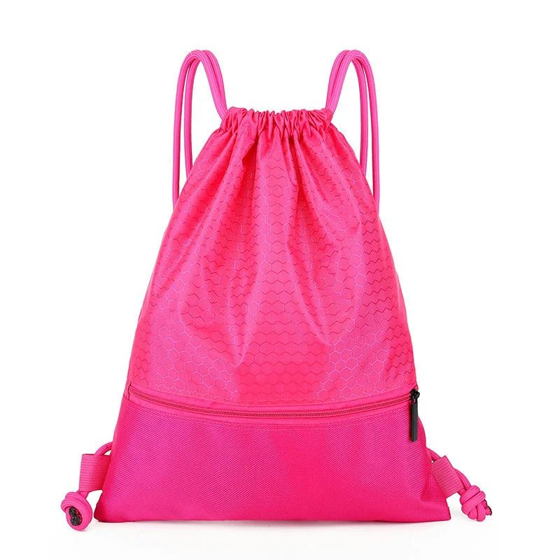 Drawstring Bag with Lower Front Zip Pocket FR-005 by Feima Bag
