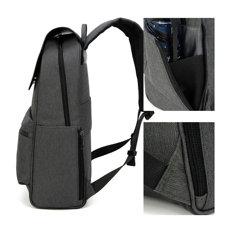 Flap-Top Laptop Backpack with Front Zip Pocket FD-047 by Feima Bag