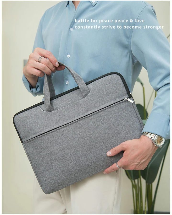 Slim laptop bag with handles and a front zip pocket FD-065 by Feima Bag