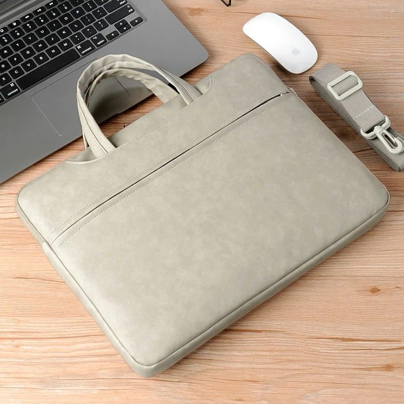 Slim PU Laptop Bag with Handles and Shoulder Strap FD-068 by Feima Bag
