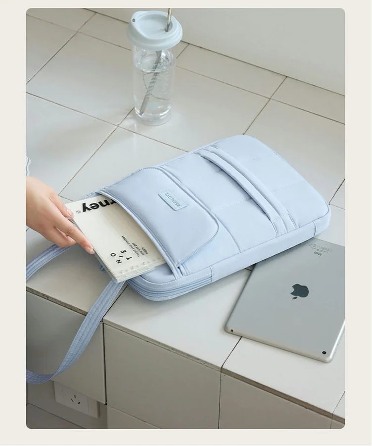 Upright Quilted Laptop Tote with Small Flap FD-076 by Feima Bag