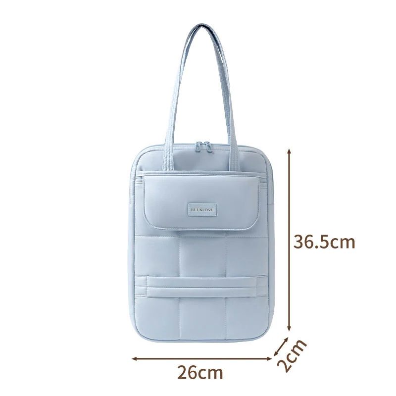 Upright Quilted Laptop Tote with Small Flap FD-076 by Feima Bag