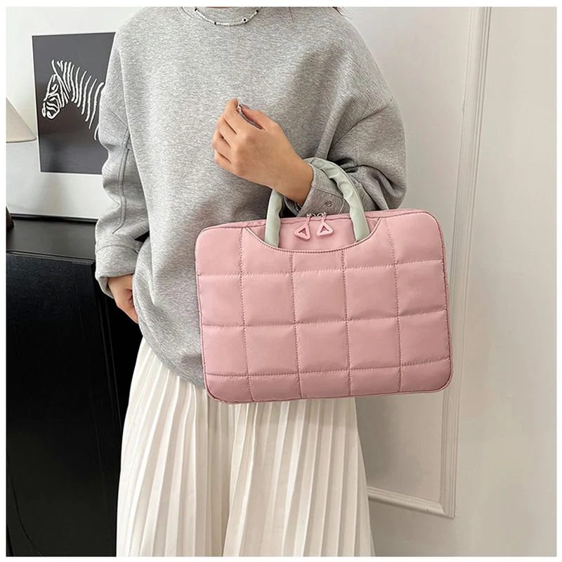Quilted Laptop Carry Bag with Contrast Handles FD-083 by Feima Bag
