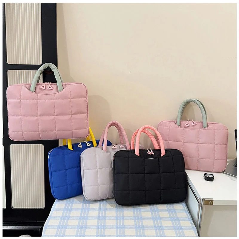 Quilted Laptop Carry Bag with Contrast Handles FD-083 by Feima Bag