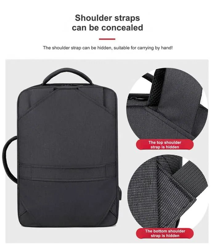 Convertible Laptop Backpack with Stowable Straps FD-088 by Feima Bag